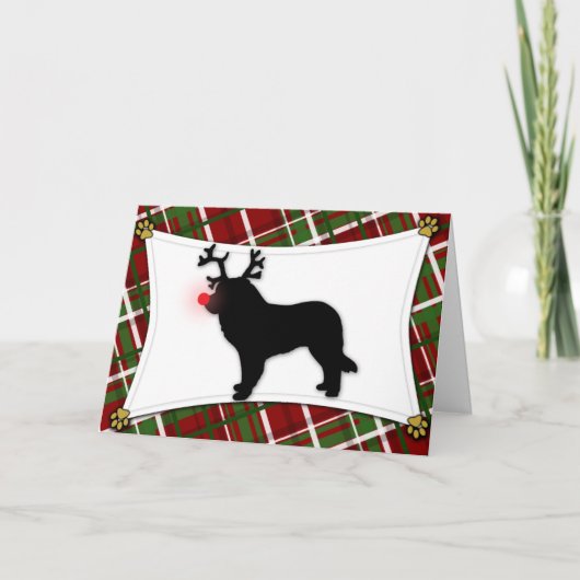 Leonbergerのトナカイのクリスマスカード シーズンカード (正面)