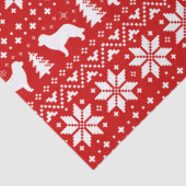 Leonbergerはクリスマスパターン赤のシルエットを描きます 薄葉紙 (詳細)