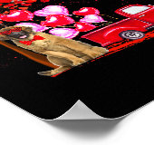 Leonbergerサングラスハートツリーピックアップトラックロフ ポスター (角)