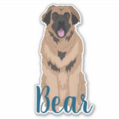 Leonbergerパーソナライズされたステッカー シール (正面)