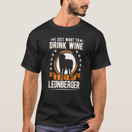 Leonberger And Wine   Tシャツ (正面)