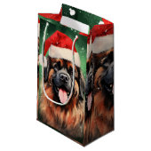 Leonberger Christmas brush絵画のアートワーク スモールペーパーバッグ (正面アングル)