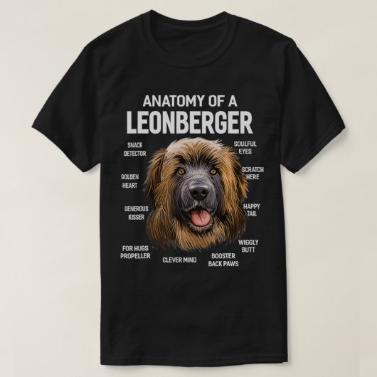 Leonberger Dog Giftの解剖学おもしろい論 Tシャツ (デザイン正面)