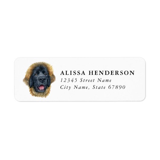 Leonberger Dog Return Address Labels ラベル (正面)