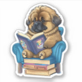 Leonberger Puppy読の本 シール (正面)