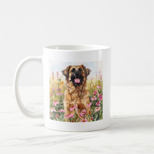 Leonberger Watercolor Mug コーヒーマグカップ (左)