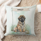 Leonberger Watercolor Personalized Dog クッション (ブランケット)