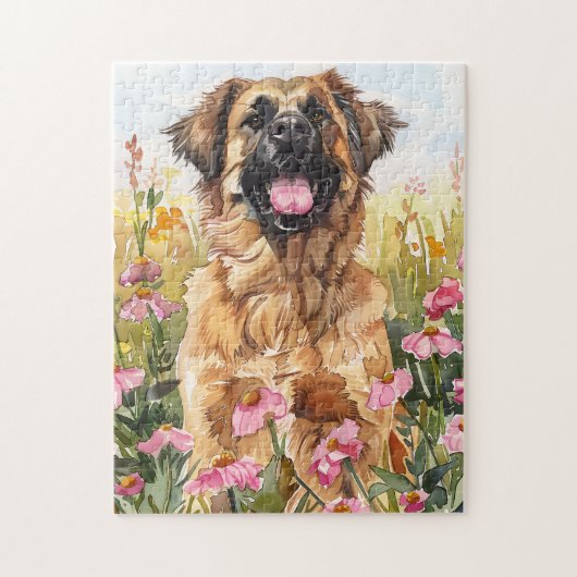 Leonberger Watercolor Puzzle ジグソーパズル (縦)