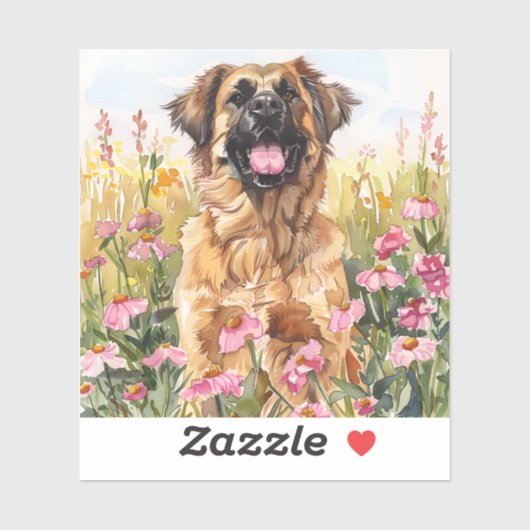 Leonberger Watercolor Sticker (Die-cut) シール (シート)