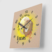 Leone 23 luglio al 22 agosto Orologio スクエア壁時計 (傾斜)