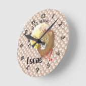 Leone 23 luglio al 22 agosto Orologio ラウンド壁時計 (傾斜)