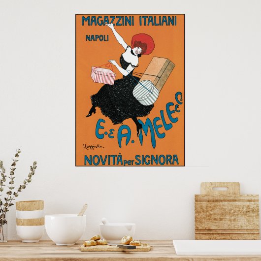 Leonetto Cappiello Magazzini Italiani ポスター (キッチン)