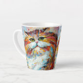 Leonid AfremovカラフルのスタイルでPudgy Cat。 カフェラテマグ (左アングル)