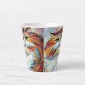 Leonid AfremovカラフルのスタイルでPudgy Cat。 カフェラテマグ (正面)