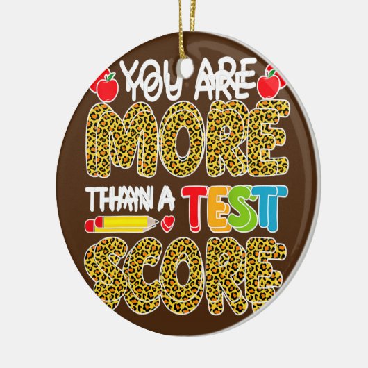Leopardあなたはテストスコアのテスト日より多い セラミックオーナメント (左)