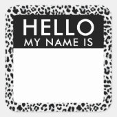 Leopardこんにちは私の名前はステッカー スクエアシール (正面)