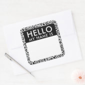 Leopardこんにちは私の名前はステッカー スクエアシール (封筒)