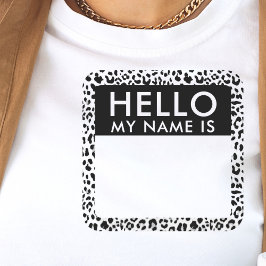 Leopardこんにちは私の名前はステッカー スクエアシール