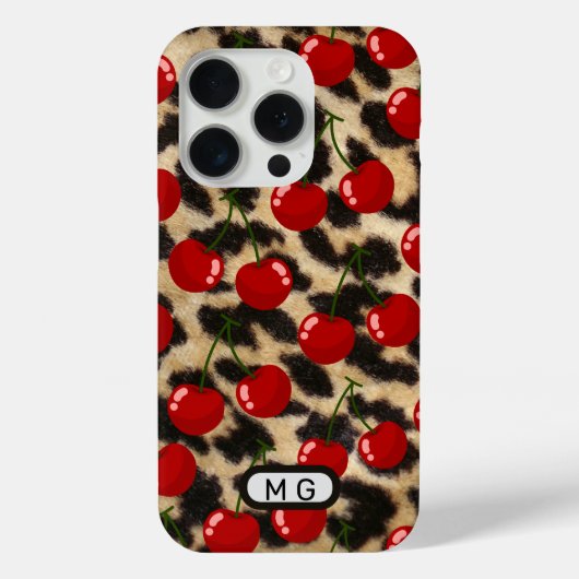 LEOPARDとさくらんぼアニマルプリント Case-Mate iPhoneケース (裏面)