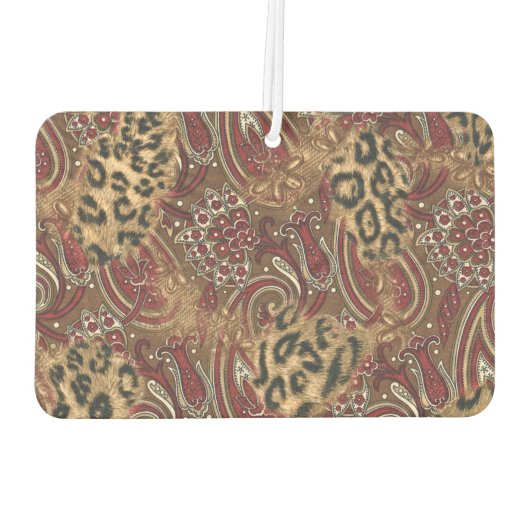 Leopardとペイズリーパターンのプリントをカスタマイズ カーエアーフレッシュナー (裏面)