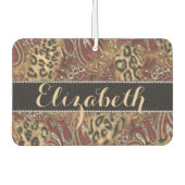 Leopardとペイズリーパターンのプリントをカスタマイズ カーエアーフレッシュナー (正面)