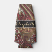 Leopardとペイズリーパターンのプリントをカスタマイズ ボトルクーラー (正面)