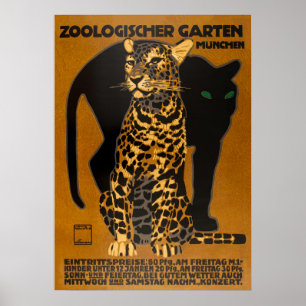 LeopardとPanther at German Vintage Travel ポスター