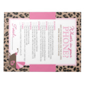 LeopardとPink電話シャワーゲームの内容 ノートパッド (正面)