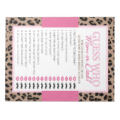 LeopardとPink Guess Who Baby Shower Game Pack ノートパッド (正面)