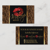 LeopardとRed Lipsのメイクアップアーティスト 名刺 (正面/裏面)