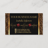 LeopardとRed Lipsのメイクアップアーティスト 名刺 (裏面)