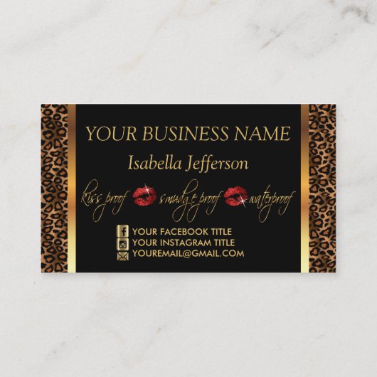 LeopardとRed Lipsのメイクアップアーティスト 名刺 (裏面)