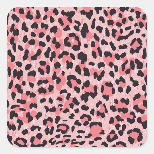 Leopardのスキン:ヴィンテージのシームレスなテクスチャ スクエアシール (正面)