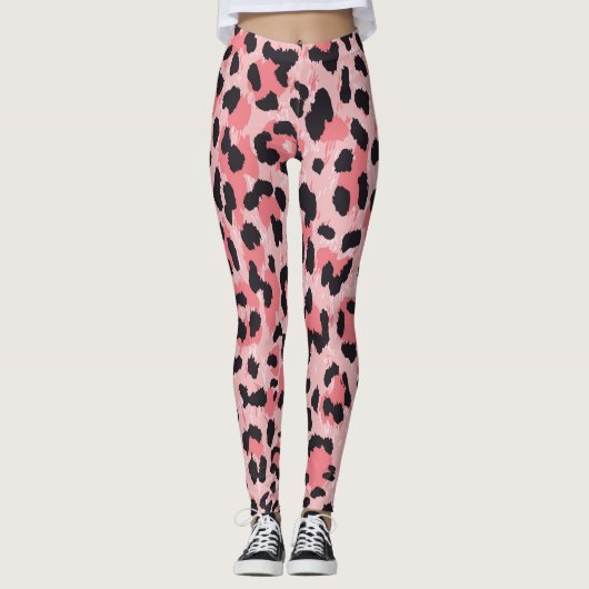 Leopardのスキン:ヴィンテージのシームレスなテクスチャ レギンス (正面)