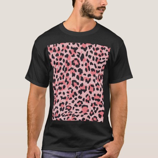 Leopardのスキン:ヴィンテージのシームレスなテクスチャ Tシャツ (正面)
