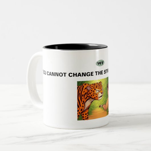 Leopardのストライプは変更できない ツートーンマグカップ (正面左)