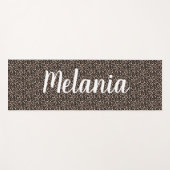 Leopardの文字と色のパターン ヨガマット (正面(横))