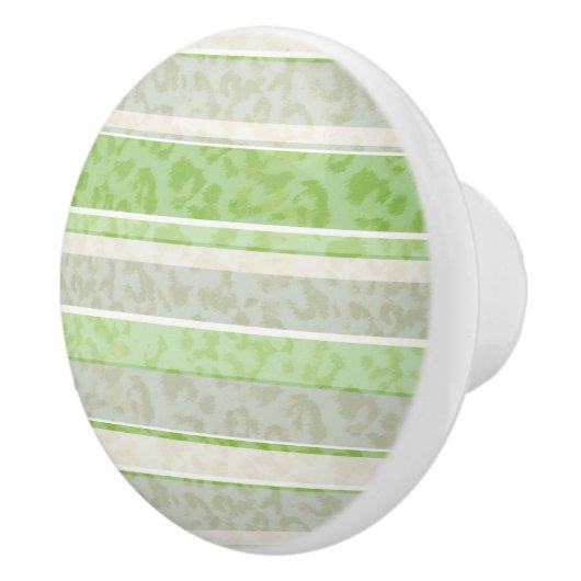 Leopardの背景ストライプの印刷 セラミックノブ (右)