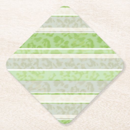 Leopardの背景ストライプの印刷 ペーパーコースター (正面)