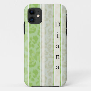 Leopardの背景ストライプの印刷 iPhone 11 ケース