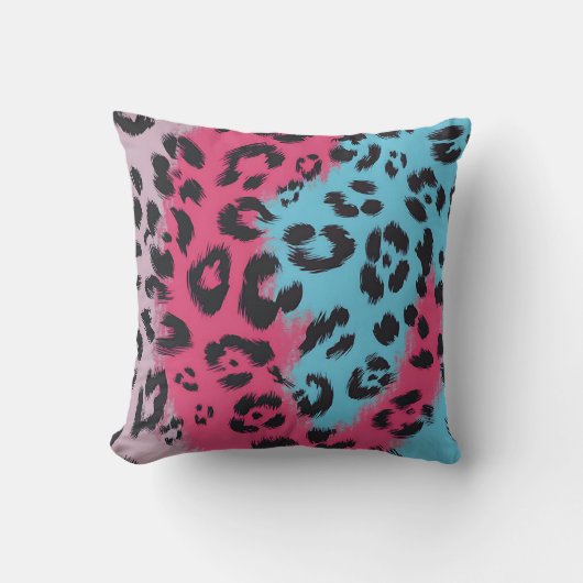 Leopardはっきりした Print in Colorsデザイン クッション (正面)