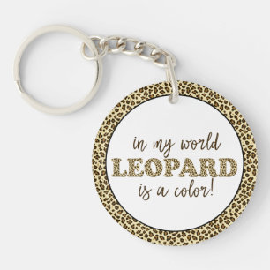 LeopardはカラーおもしろいLeopard Printファッション引用文 キーホルダー