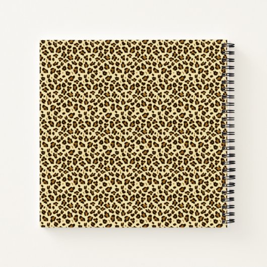 LeopardはカラーおもしろいLeopard Printファッション引用文 ノートブック (裏面)