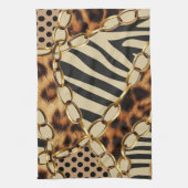 Leopardアニマルプリントシームレスパターン キッチンタオル (縦)