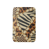 Leopardアニマルプリントシームレスパターン バスマット (正面縦)