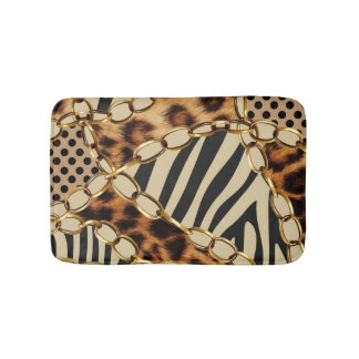 Leopardアニマルプリントシームレスパターン バスマット