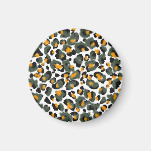Leopardアニマルプリントテクスチャの背景 マグネット