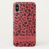 Leopardアニマルプリントパターンinピンク黒ケース – マ Case-Mate iPhoneケース (裏面)