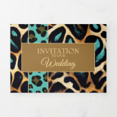 LEOPARDアニマルプリント-招待状カード 三つ折り招待状 (カバー)