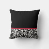 Leopardガーリー Print Bright Red Ribbon With Name クッション (裏面)